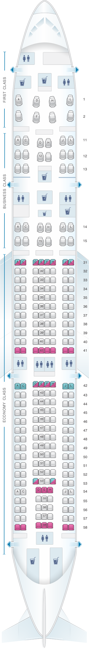 Seat Map Air China Airbus A340 300 | SeatMaestro