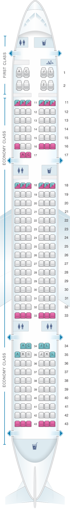 Seat Map Air China Boeing B757 200 | SeatMaestro