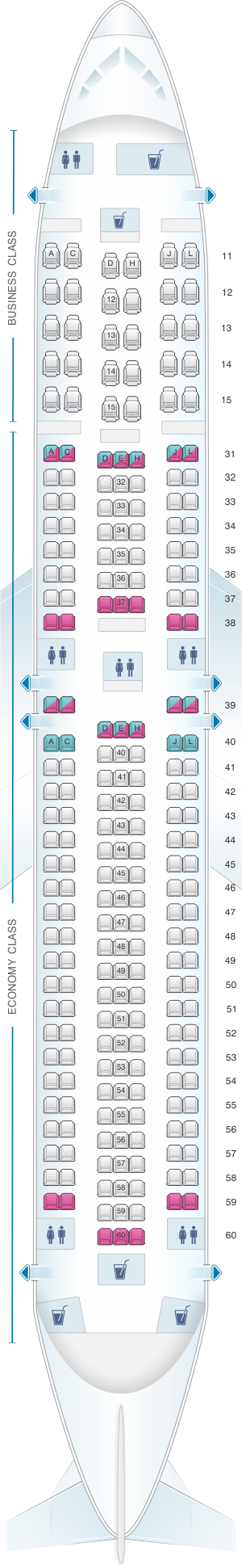 Seat Map Air China Boeing B767 300ER | SeatMaestro