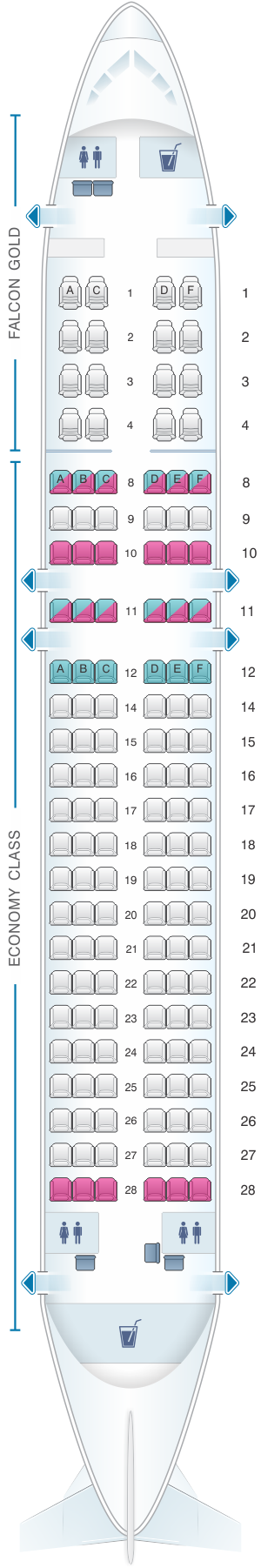 Seat Map Gulf Air Airbus A320 200 | SeatMaestro