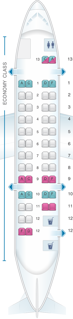 Seat Map Air Canada Bombardier Havilland Dash 8-300 | SeatMaestro.com