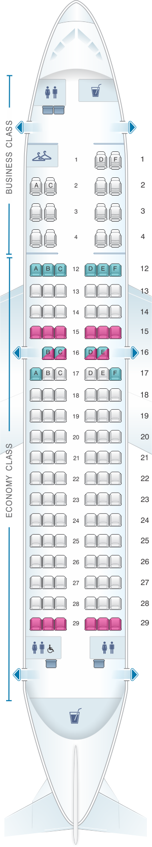 Seat Map Air Canada Airbus A319 100 | SeatMaestro
