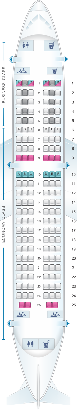 Seat Map Air France Airbus A319 Europe V1 | SeatMaestro