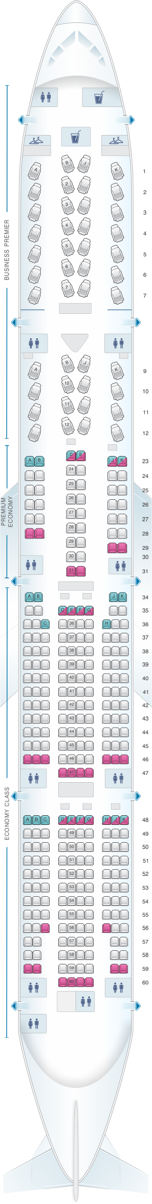 Boeing 777 Widebody Seat Map