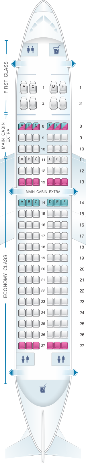 About 9 inches of space between my knees and the seats in front. Plenty of  space. I'm 5-10. Especially nice is the 19-inch seat width compared to  17-inch in regular economy. For