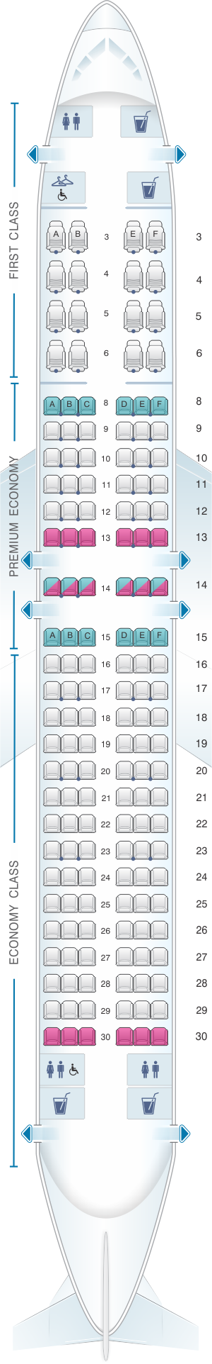 Seat Map American Airlines Boeing B737 800  SeatMaestro.com