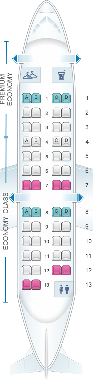 Seat Map American Airlines CRJ 200 | SeatMaestro.com