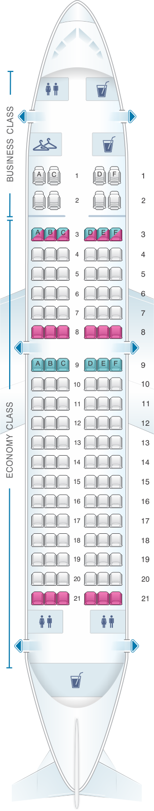 Seat Map Azal Azerbaijan Airlines Airbus A319 | SeatMaestro