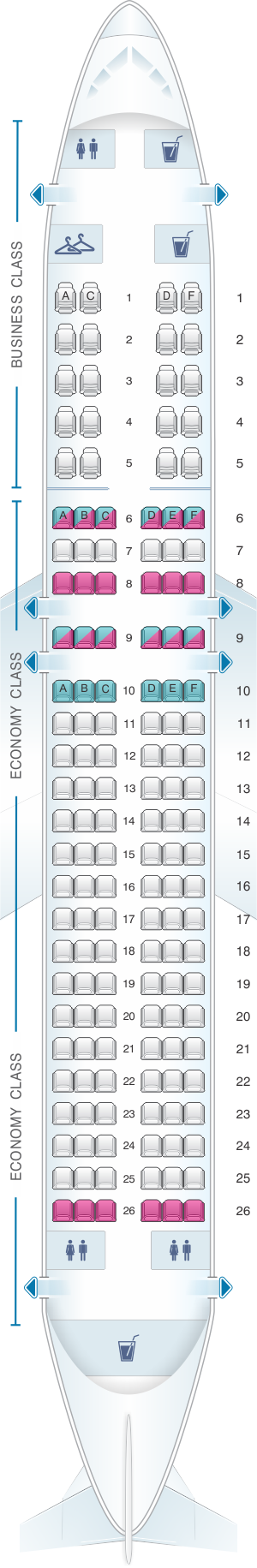 Seat Map Azal Azerbaijan Airlines Airbus A320 | SeatMaestro