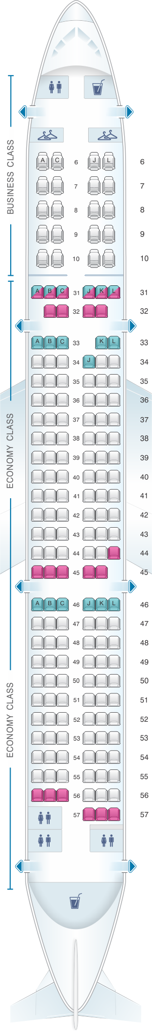 Seat Map China Eastern Airlines Airbus A321 200 175PAX | SeatMaestro