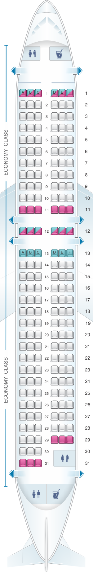 Seat Map Easyjet Airbus A320 | SeatMaestro