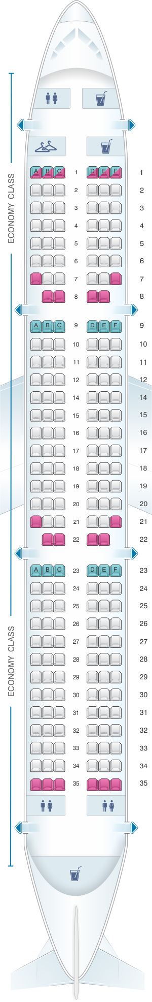 Seat Map Iberia Airbus A321 | SeatMaestro