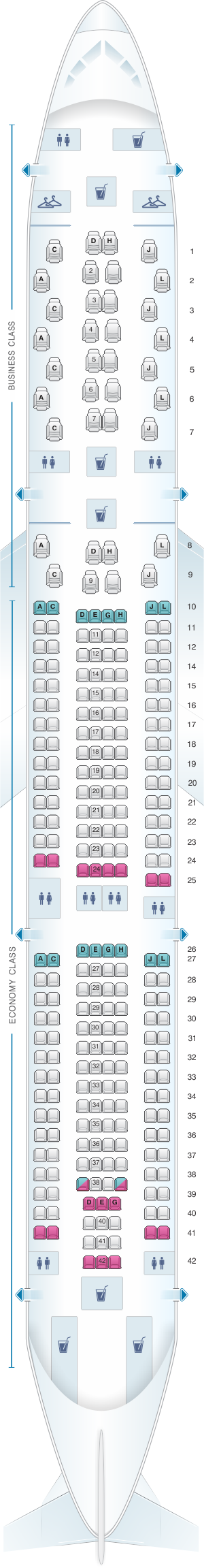 Seat Map Iberia Airbus A330 300 | SeatMaestro