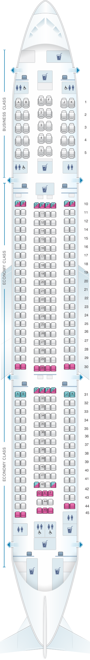 Seat Map Qatar Airways Airbus A330 300 305pax Seatmaestro
