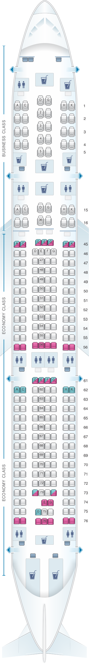 Seat Map South African Airways Airbus A340 300 V1 | SeatMaestro