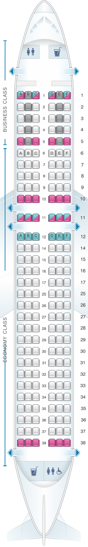 Airbus A320 Seat Map | Color 2018