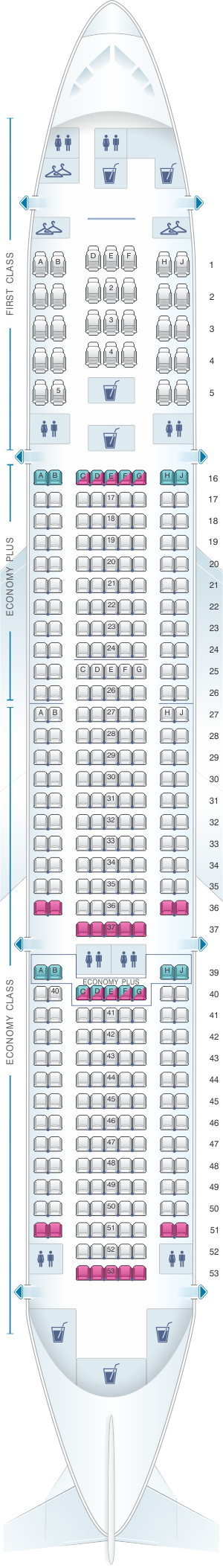 Seat Map United Airlines Boeing B777 200 (777) - version 3 | SeatMaestro