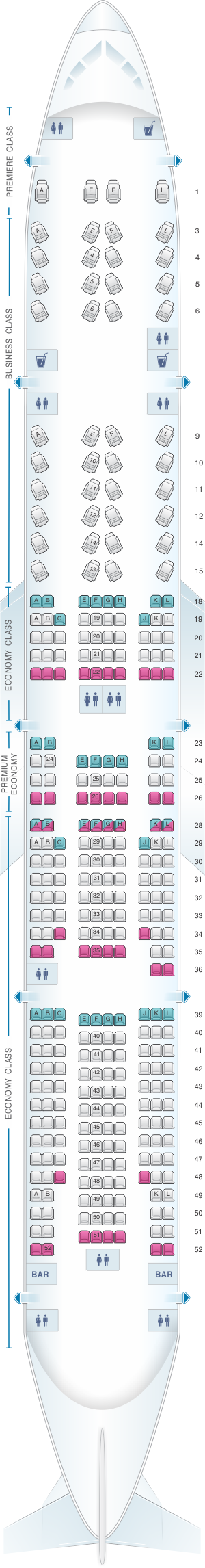 Seat Map Air France Boeing B777 300 International Long-Haul 322pax ...