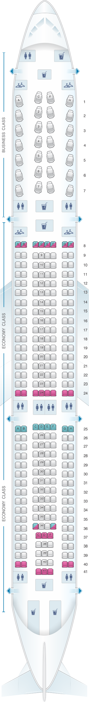 Seat Map American Airlines Airbus A330 300 | SeatMaestro
