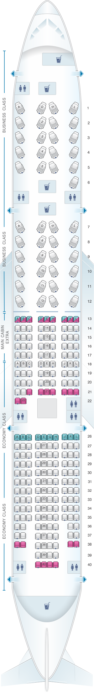 Seat Map American Airlines Boeing B Er Pax Seatmaestro