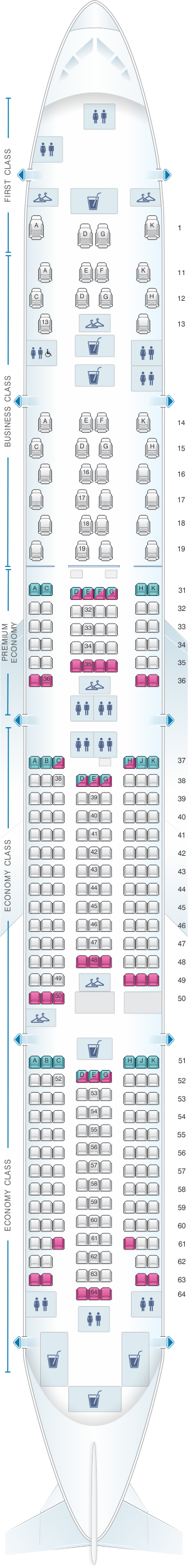 Seat Map China Southern Airlines Boeing B777 300ER | SeatMaestro