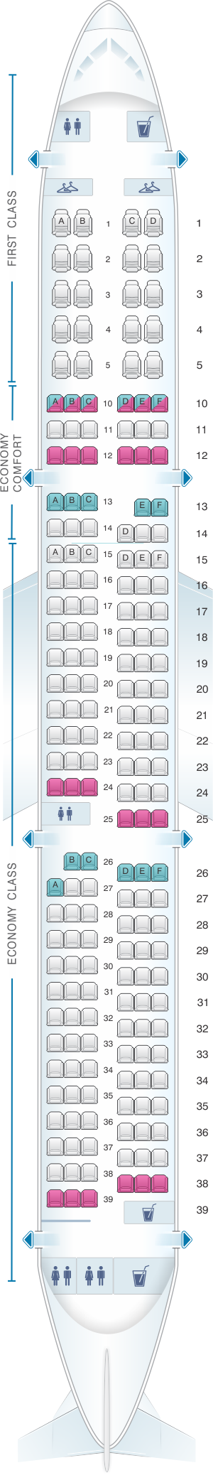 Seat Map Airbus A321 | SeatMaestro.com