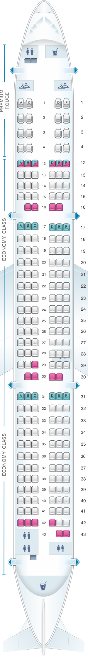 Air Canada 321 Seat Map Seat Map Air Canada Airbus A321 200 Rouge | SeatMaestro