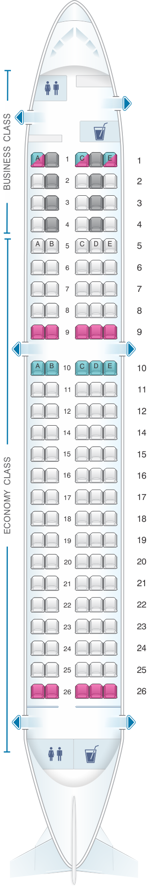 Seat map for SWISS Bombardier CS100