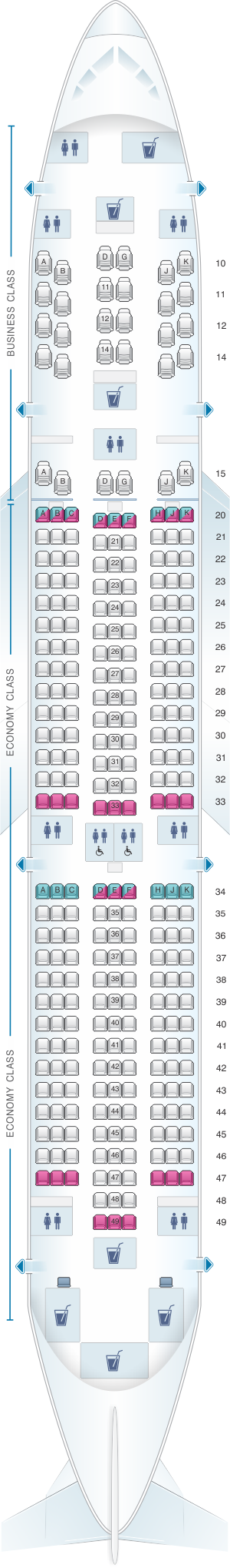 Seat Map Oman Air Boeing B787 9 V1 | SeatMaestro