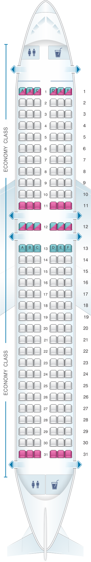 Seat Map Easyjet Airbus A320neo | SeatMaestro