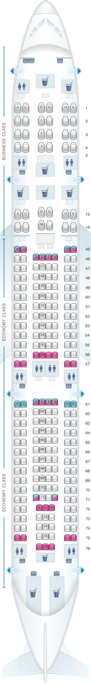 Seat Map South African Airways Airbus A340 300 V2 | SeatMaestro
