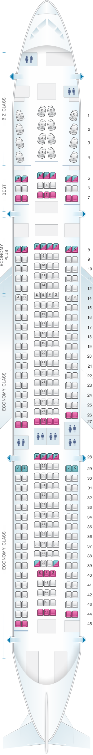 Seat Map Eurowings Airbus A330 300 | SeatMaestro