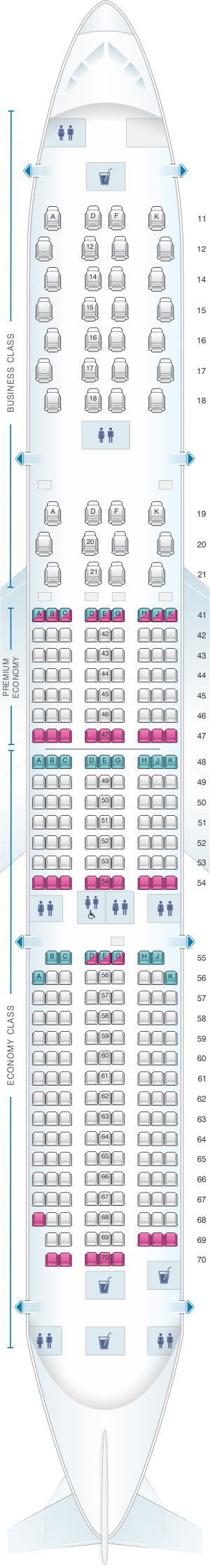 Seat Map Singapore Airlines Airbus A350 900 config.2 | SeatMaestro