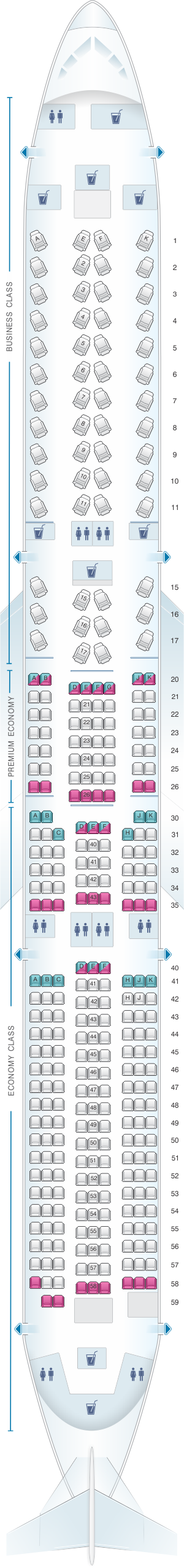 Seat Map British Airways Airbus A350 1000 