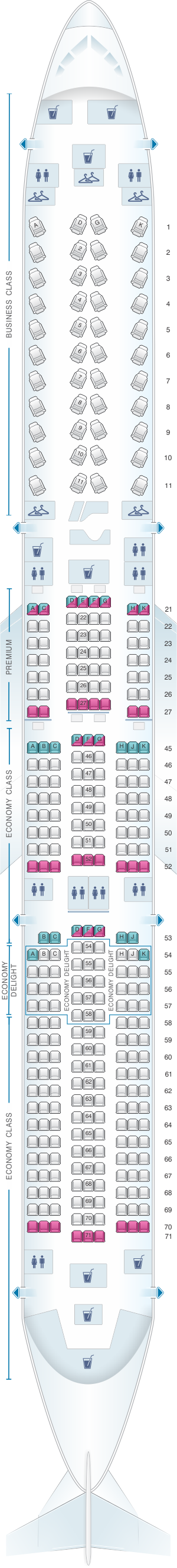 Seat Map Virgin Atlantic Airbus A350 1000 1 